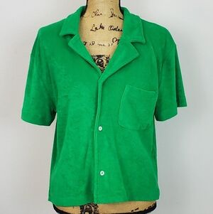 WSLY Bandier Terry Cloth Camp Shirt Sz M